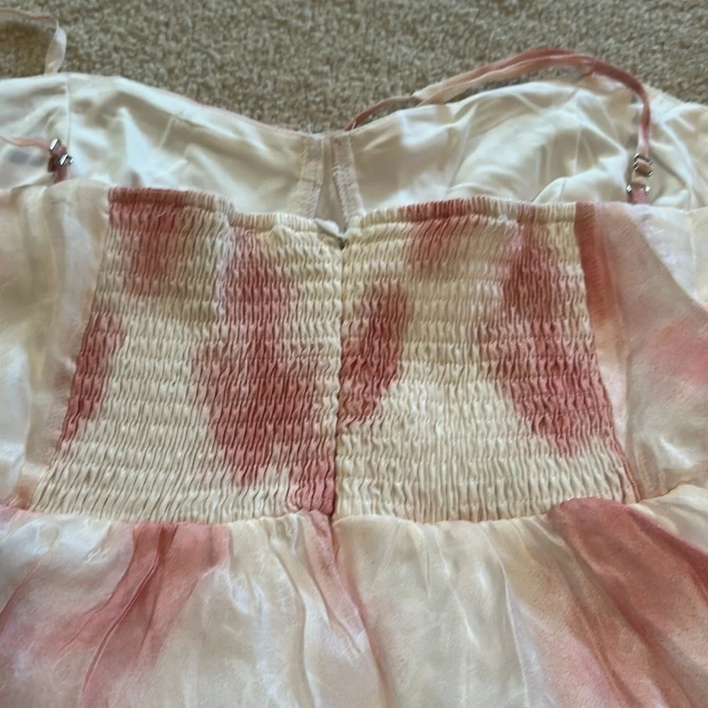 Freesia Chiffon Bustier Mini Dress Size XL Pink Ivory Spaghetti Straps NEW - Picture 15 of 15